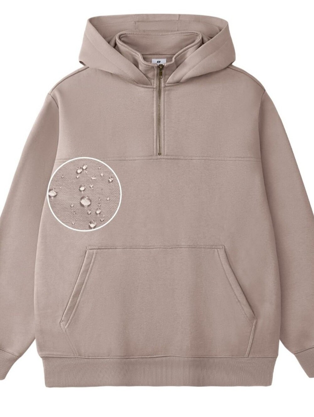 NEW FAIABLE Quarter Zip Hoodie w/ Hidden Pocket Waterproof Zip Up Men's 3XL